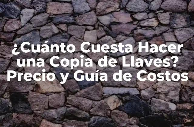 ¿cuánto Cuesta Hacer una Copia de Llaves? Precio y Guía de Costos