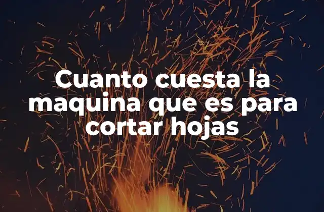 Cuanto Cuesta la Maquina que es para Cortar Hojas