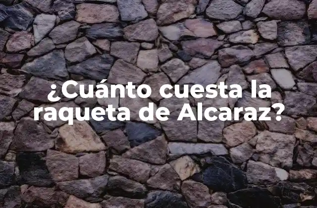 ¿cuánto Cuesta la Raqueta de Alcaraz?
