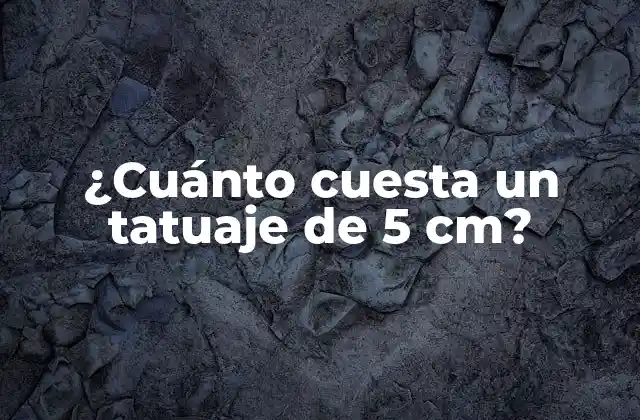 ¿cuánto Cuesta un Tatuaje de 5 Cm?