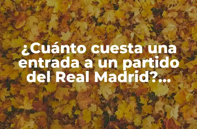 ¿cuánto Cuesta una Entrada a un Partido Del Real Madrid? (exacto)