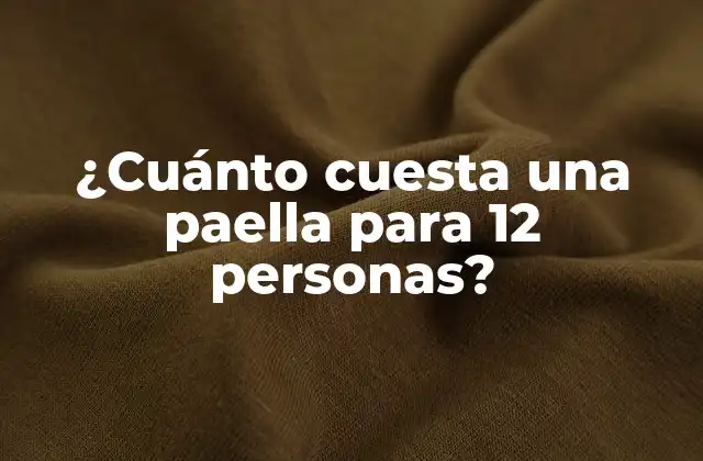 ¿cuánto Cuesta una Paella para 12 Personas?