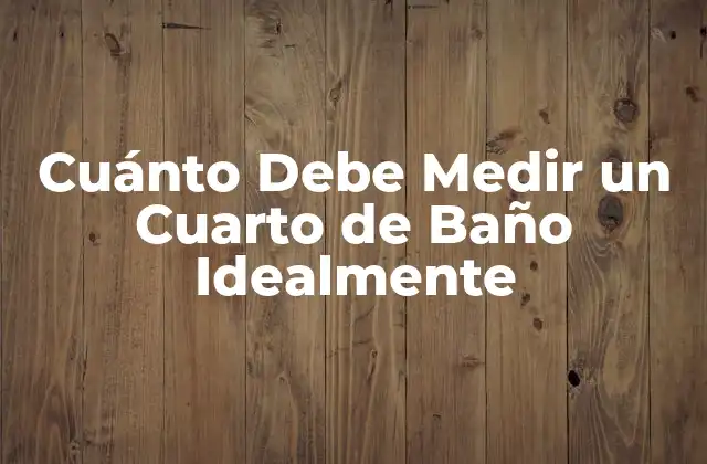 Cuánto Debe Medir un Cuarto de Baño Idealmente