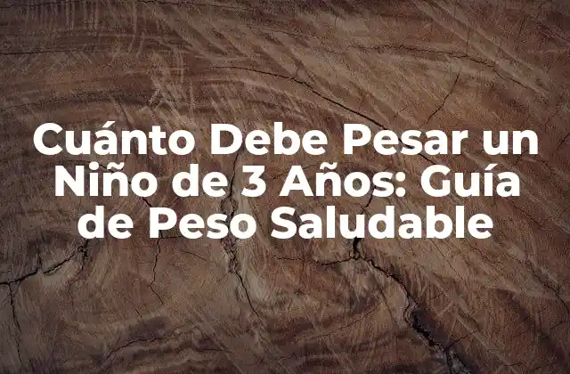 Cuánto Debe Pesar un Niño de 3 Años: Guía de Peso Saludable