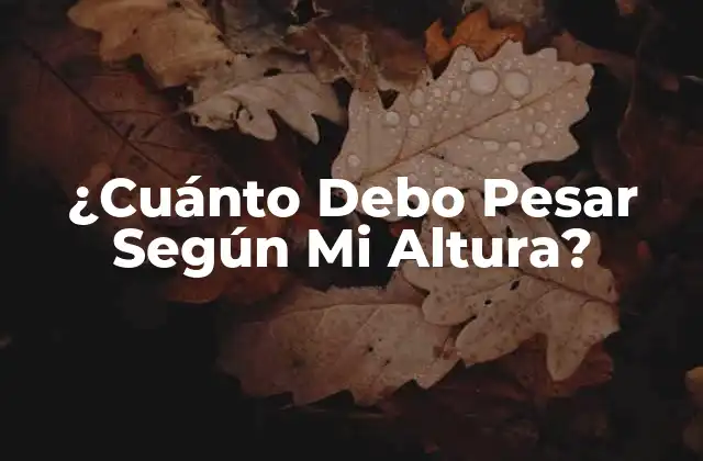 ¿cuánto Debo Pesar según Mi Altura?