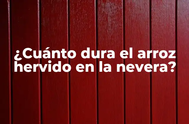 ¿cuánto Dura el Arroz Hervido en la Nevera?