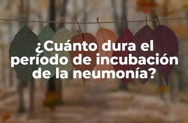 ¿cuánto Dura el Período de Incubación de la Neumonía?