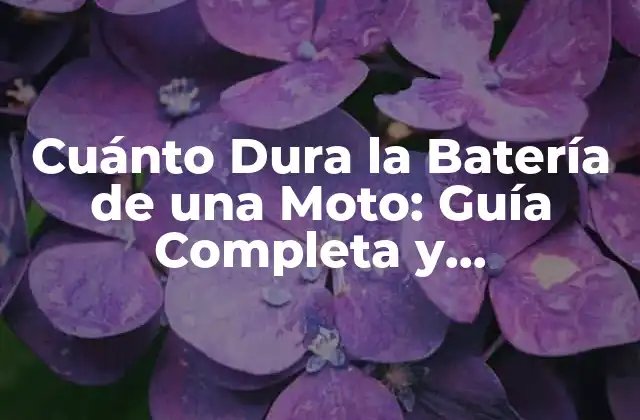 Cuánto Dura la Batería de una Moto: Guía Completa y Actualizada