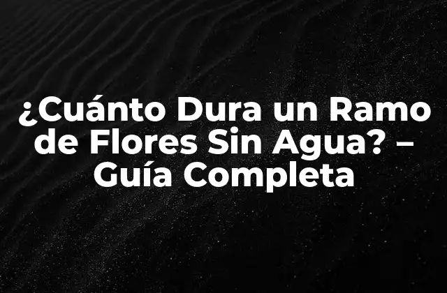 ¿cuánto Dura un Ramo de Flores sin Agua? – Guía Completa