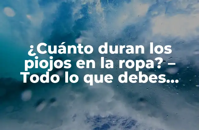 ¿cuánto Duran los Piojos en la Ropa? – Todo Lo que Debes Saber