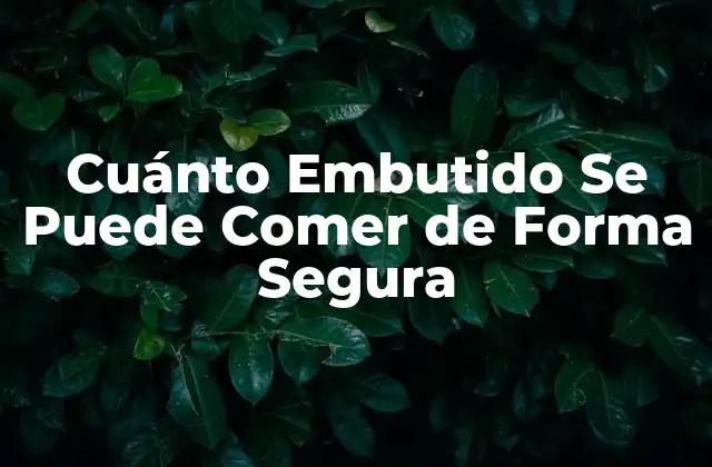 Cuánto Embutido Se Puede Comer de Forma Segura