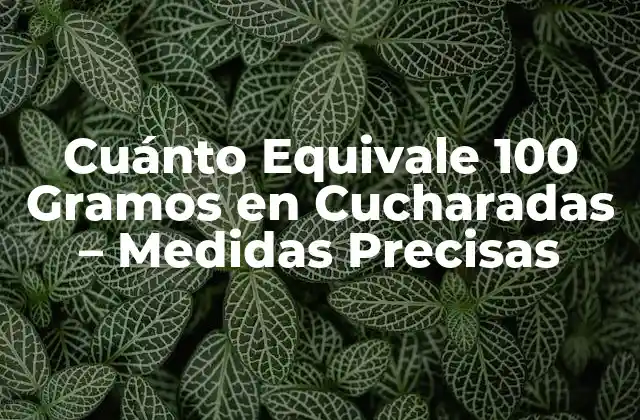 Cuánto Equivale 100 Gramos en Cucharadas – Medidas Precisas
