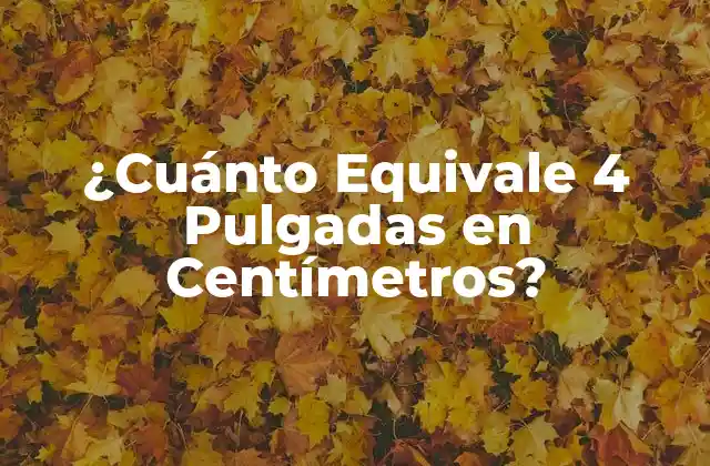 ¿cuánto Equivale 4 Pulgadas en Centímetros?