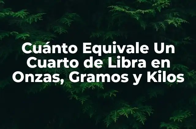 Cuánto Equivale un Cuarto de Libra en Onzas, Gramos y Kilos