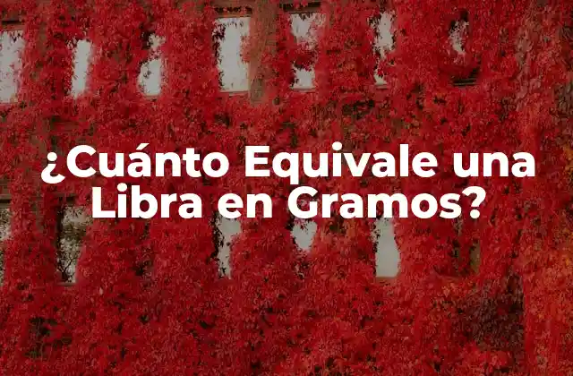 ¿cuánto Equivale una Libra en Gramos?
