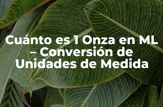 Cuánto es 1 Onza en Ml – Conversión de Unidades de Medida
