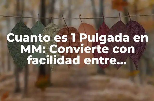 Cuanto es 1 Pulgada en Mm: Convierte con Facilidad entre Unidades de Medida