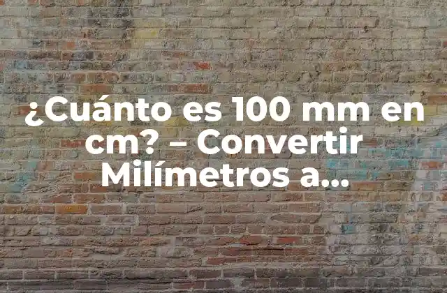 ¿cuánto es 100 Mm en Cm? – Convertir Milímetros a Centímetros