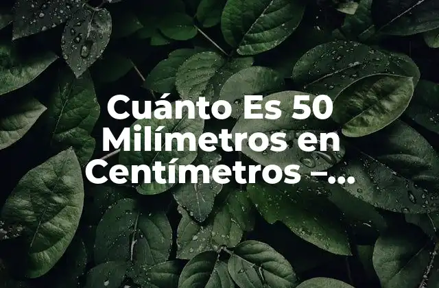 Cuánto es 50 Milímetros en Centímetros – Conversión de Unidades