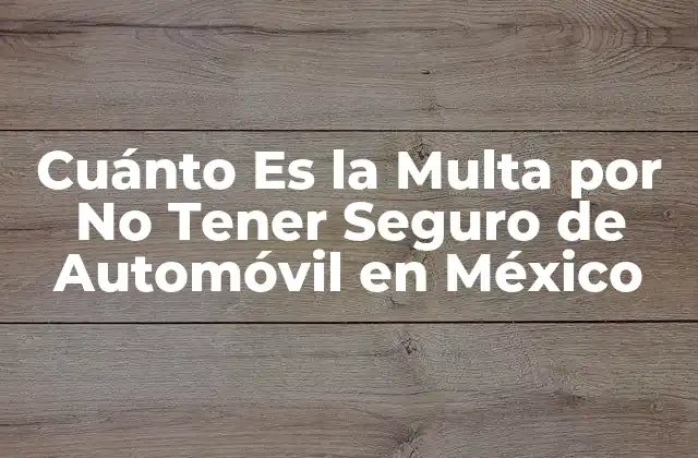Cuánto es la Multa por No Tener Seguro de Automóvil en México