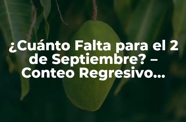 ¿cuánto Falta para el 2 de Septiembre? - Conteo Regresivo Exacto 2 ¿Qué Es la Cuenta Atrás del 2 de Septiembre?