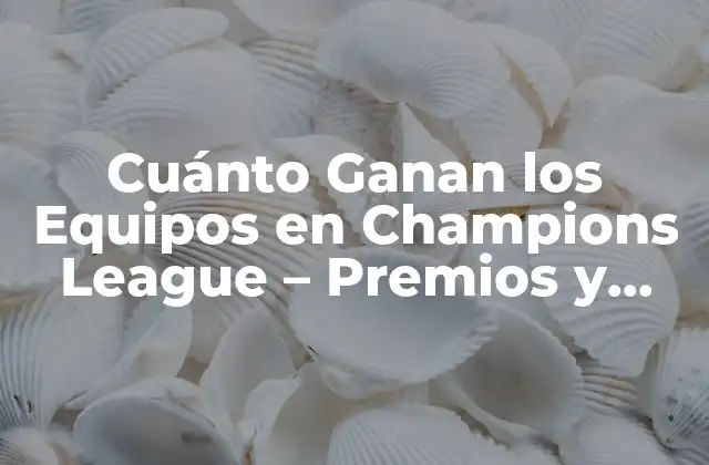 Cuánto Ganan los Equipos en Champions League – Premios y Dinero