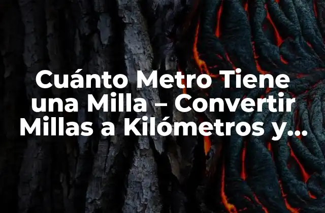 Cuánto Metro Tiene una Milla – Convertir Millas a Kilómetros y Metros