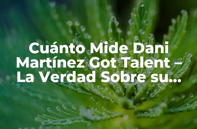Cuánto Mide Dani Martínez Got Talent - la Verdad sobre Su Estatura 2 Quién es Dani Martínez Got Talent
