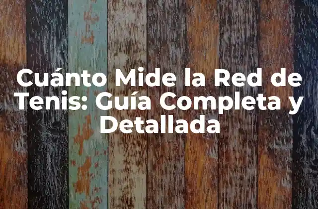 Cuánto Mide la Red de Tenis: Guía Completa y Detallada