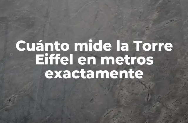 Cuánto Mide la Torre Eiffel en Metros Exactamente