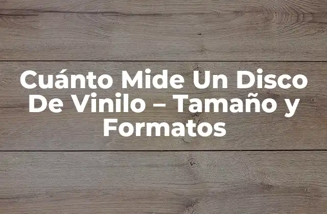 Cuánto Mide un Disco de Vinilo – Tamaño y Formatos