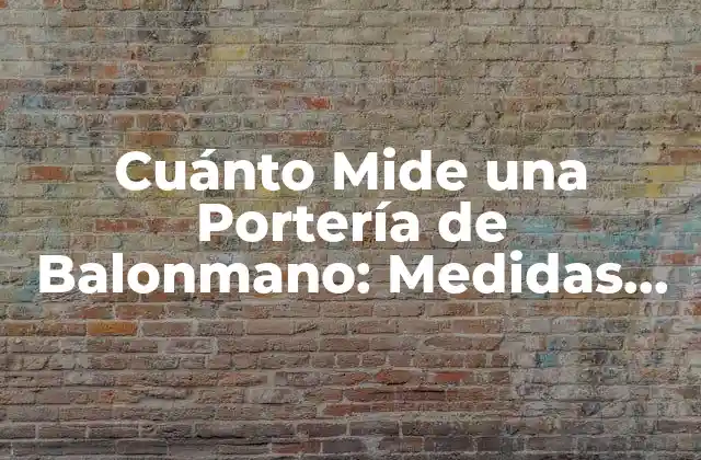 Cuánto Mide una Portería de Balonmano: Medidas Oficiales y Regulaciones