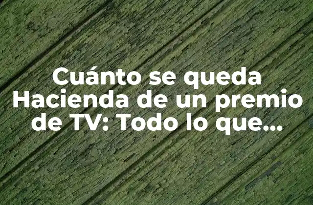Cuánto Se Queda Hacienda de un Premio de Tv: Todo Lo que Debes Saber