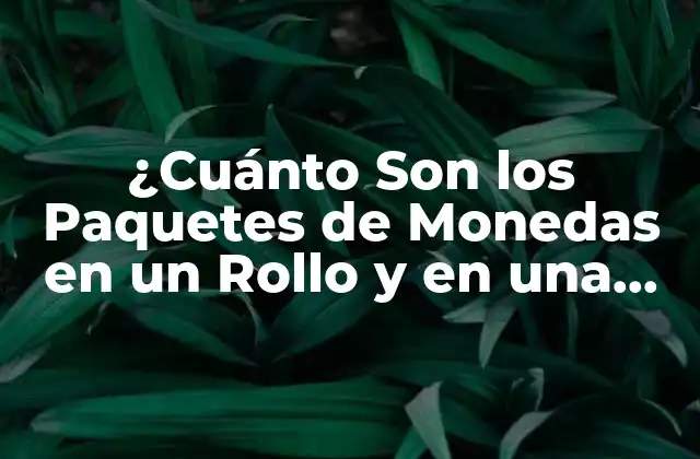 ¿cuánto Son los Paquetes de Monedas en un Rollo y en una Caja?