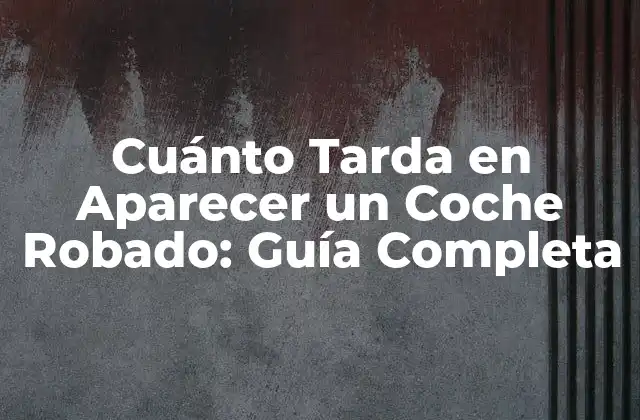 Cuánto Tarda en Aparecer un Coche Robado: Guía Completa