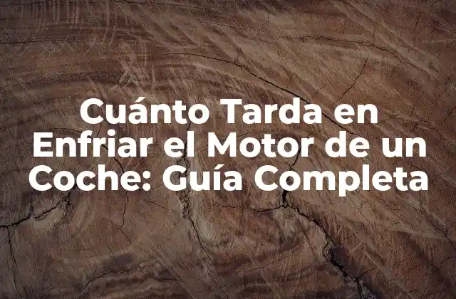 Cuánto Tarda en Enfriar el Motor de un Coche: Guía Completa
