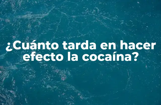 ¿cuánto Tarda en Hacer Efecto la Cocaína?