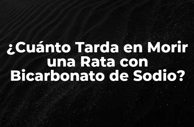 ¿Cómo Mata el Bicarbonato de Sodio a las Ratas?