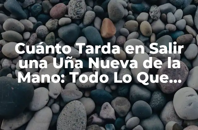 Cuánto Tarda en Salir una Uña Nueva de la Mano: Todo Lo que Debes Saber
