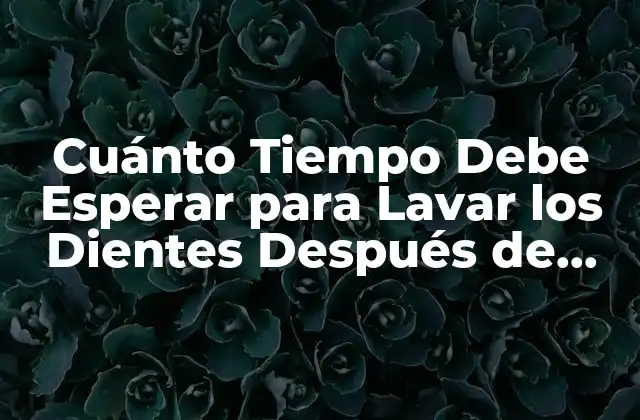 Cuánto Tiempo Debe Esperar para Lavar los Dientes Después de Comer