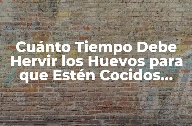 Cuánto Tiempo Debe Hervir los Huevos para que Estén Cocidos Perfectamente