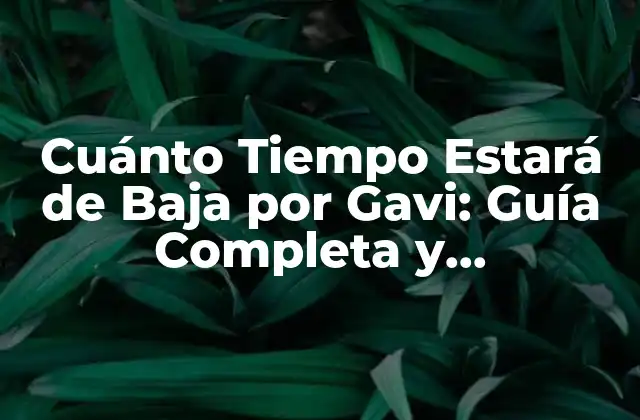 Cuánto Tiempo Estará de Baja por Gavi: Guía Completa y Actualizada