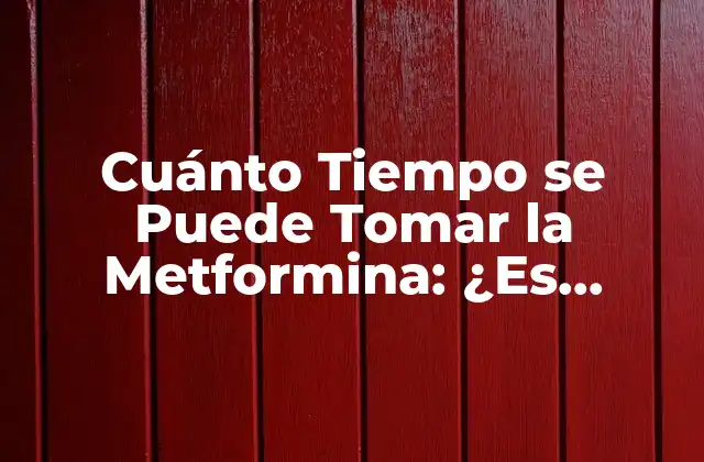 Cuánto Tiempo Se Puede Tomar la Metformina: ¿es Segura la Terapia a Largo Plazo?