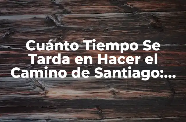 Cuánto Tiempo Se Tarda en Hacer el Camino de Santiago: una Guía Completa