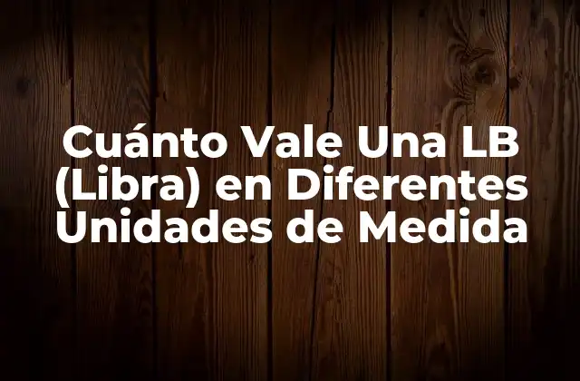 Cuánto Vale una Lb (libra) en Diferentes Unidades de Medida 2 Definición y Orígenes de la Libra