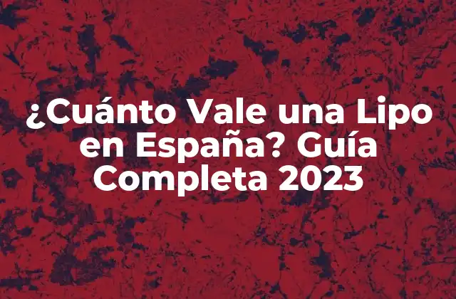 ¿cuánto Vale una Lipo en España? Guía Completa 2023