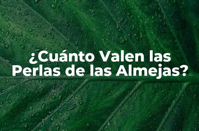 ¿cuánto Valen las Perlas de las Almejas?