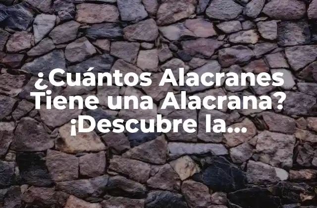¿cuántos Alacranes Tiene una Alacrana? ¡descubre la Sorprendente Respuesta!