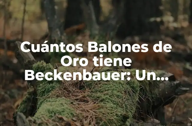 Cuántos Balones de Oro Tiene Beckenbauer: un Liderazgo Legendario