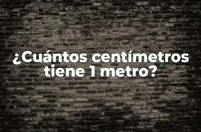 ¿cuántos Centímetros Tiene 1 Metro?